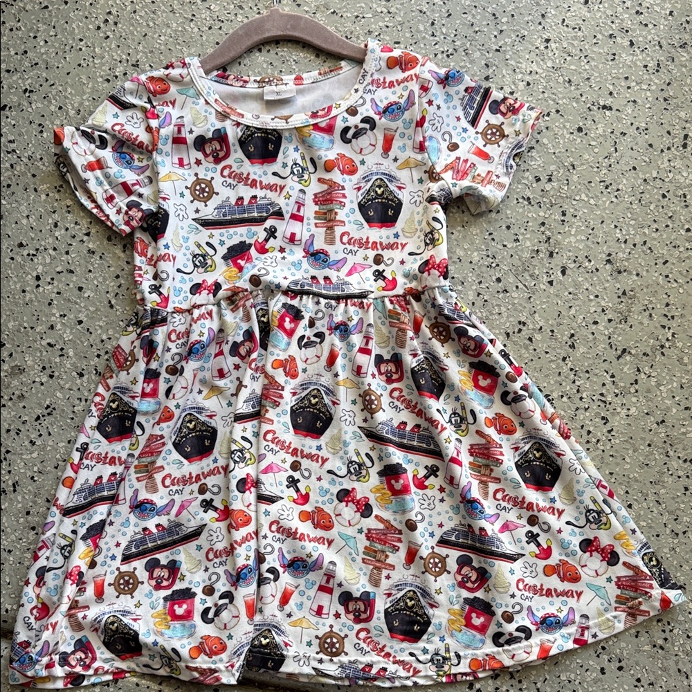 Disney 5/6 Colorful Kids Dress with Fun Print